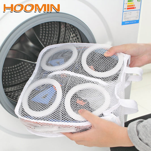 HOOMIN Lazy Shoes Washing Bags Travel Shoe Storage Bags Portable Anti-deformation Protective Mesh Laundry Bag Organizer - StorageandmoreStorage