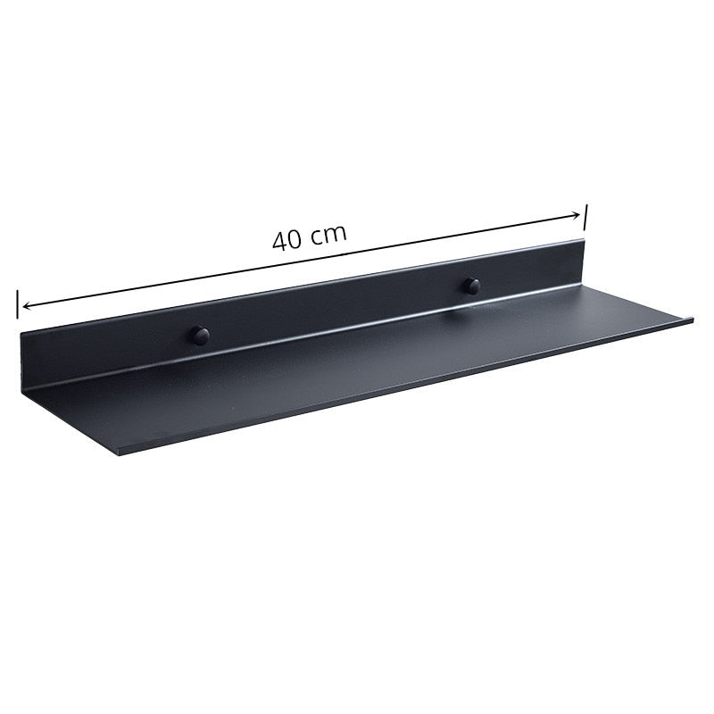 Matt Black Wall Shelf Bathroom Shelves Bathroom Accessories 30-50cm Modern Kitchen Shower Bath Storage Rack Wholesale Promotion - StorageandmoreStorage