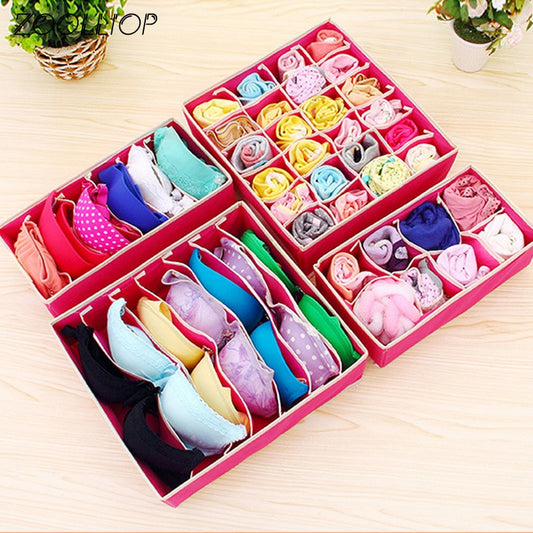 Underwear Bra Organizer Storage Box 2 Colors Drawer Closet Organizers Boxes For Underwear Scarfs Socks Bra Multi Size - StorageandmoreStorage