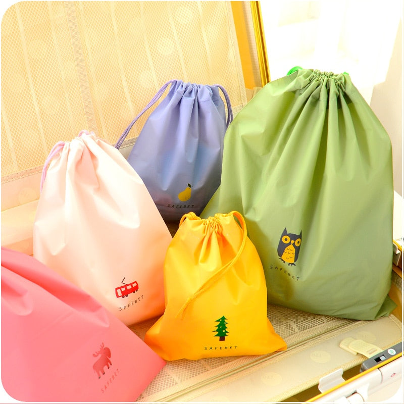 1pc Cartoon Drawstring Pouch Travel Storage Bag Portable Clothes Storage Finishing Luggage Bags Waterproof Clothing Bag Shoe Bag - StorageandmoreStorage