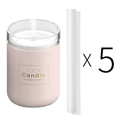 Candle Air Humidifier Portable Ultrasonic Silent Large Capacity USB Aroma Essential Oil Diffuser Home Car Office Purify Anion - StorageandmoreStorage