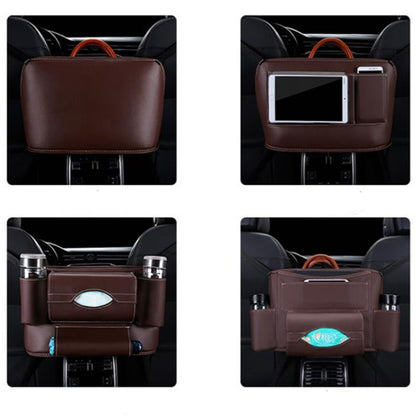 PU Leather Car Seat Back Intermediate Bag Auto Receiving And Hanging Bag Car Trunk Organize Bag Storage Organizer In The Car - StorageandmoreStorage