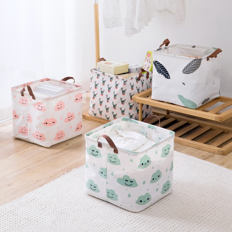 cube folding Laundry Basket Clothing Storage Basket Storage Barrels for kids toy organizer bag gift box storage bins Container - StorageandmoreStorage