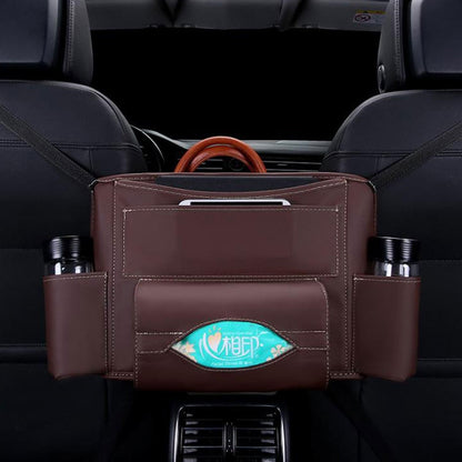 PU Leather Car Seat Back Intermediate Bag Auto Receiving And Hanging Bag Car Trunk Organize Bag Storage Organizer In The Car - StorageandmoreStorage