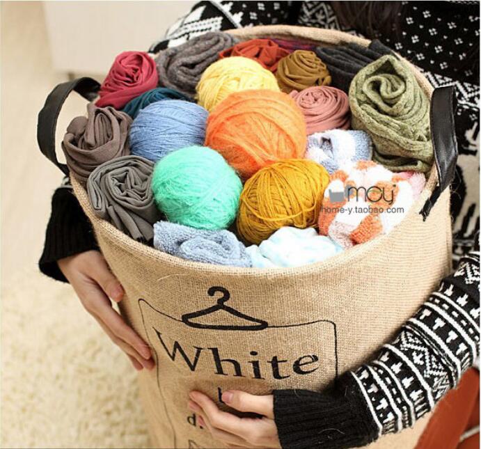 Waterproof  Laundry Hamper Bag Clothes Storage Baskets Home jute Makeup Storage barrel kids toy storage laundry basket LW0340 - StorageandmoreStorage