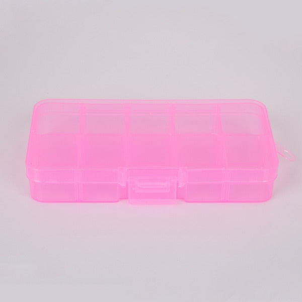 10 Slots Plastic Storage Jewelry Box Compartment Adjustable Container for Beads Earring Box for Jewelry Rectangle Box Case - StorageandmoreStorage