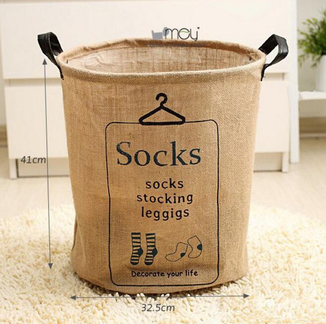 Waterproof  Laundry Hamper Bag Clothes Storage Baskets Home jute Makeup Storage barrel kids toy storage laundry basket LW0340 - StorageandmoreStorage