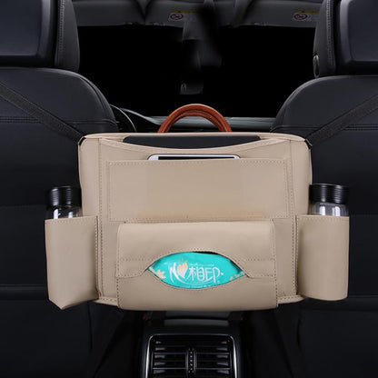 PU Leather Car Seat Back Intermediate Bag Auto Receiving And Hanging Bag Car Trunk Organize Bag Storage Organizer In The Car - StorageandmoreStorage