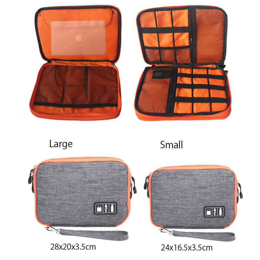 Double Layer Travel USB Cable Storage Bag Gadget Organizer Electronic Digital Kit Pouch Ipad Earphone Charger Wires Storage Bag - StorageandmoreStorage