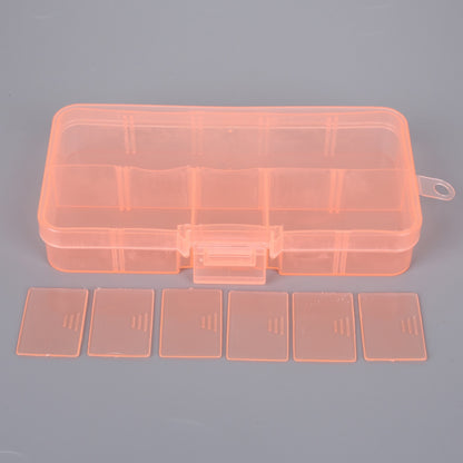 10 Slots Plastic Storage Jewelry Box Compartment Adjustable Container for Beads Earring Box for Jewelry Rectangle Box Case - StorageandmoreStorage