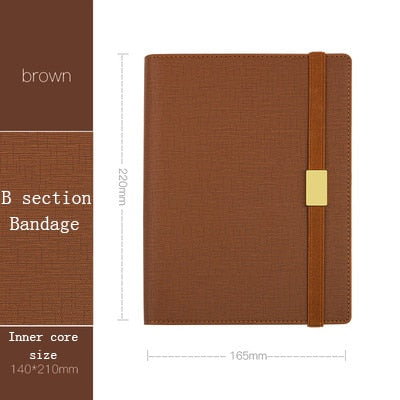 Business affairs High-grade Meeting Leather surface thickening office Notebook fashion Simplicity planner Agenda Gift Diary - StorageandmoreStorage