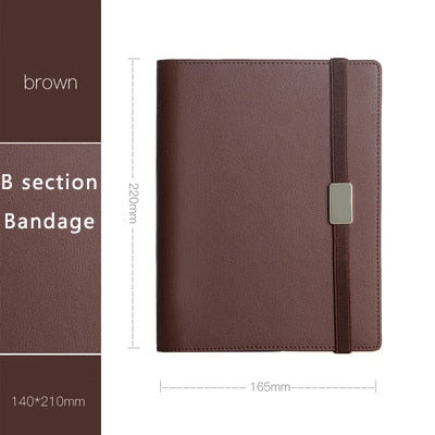 Business affairs High-grade Meeting Leather surface thickening office Notebook fashion Simplicity planner Agenda Gift Diary - StorageandmoreStorage