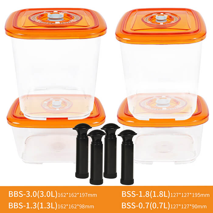 LAIMENG Vacuum Container Plastic Storage Container for Vacuum Food Sealer With Lid Damp Proof Airtight Kitchen Lunch Box S267 - StorageandmoreStorage