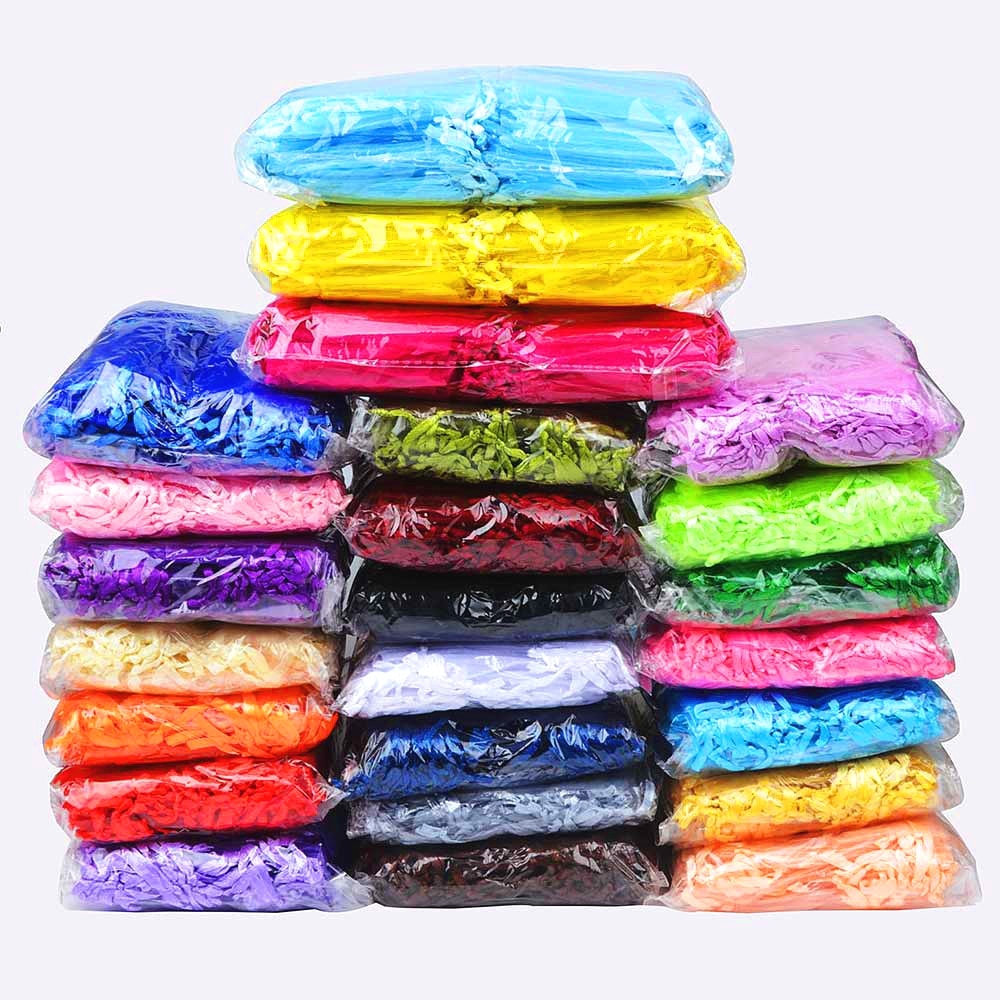 100pcs 24 Colors Jewelry Packaging Bag 5*7 7*9 9*12 10*15cm Organza Bags Gift Storage Wedding Drawstring Pouches Wholesales - StorageandmoreStorage