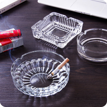 1pc European Crystal Glass Ashtray Creative Personality Large Living Room Office Cafe Hotel Rooms Ashtray - StorageandmoreStorage