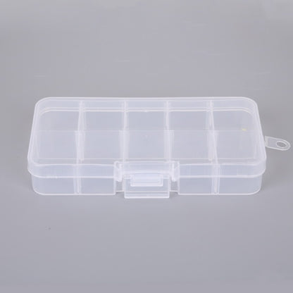 10 Slots Plastic Storage Jewelry Box Compartment Adjustable Container for Beads Earring Box for Jewelry Rectangle Box Case - StorageandmoreStorage