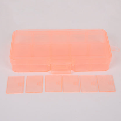 10 Slots Plastic Storage Jewelry Box Compartment Adjustable Container for Beads Earring Box for Jewelry Rectangle Box Case - StorageandmoreStorage