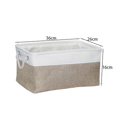 Cotton Linen Folding Storage Baskets Kids Toys Organizer Clothes and Sundries Storage Box Cabinet Storage Bag Laundry Basket - StorageandmoreStorage