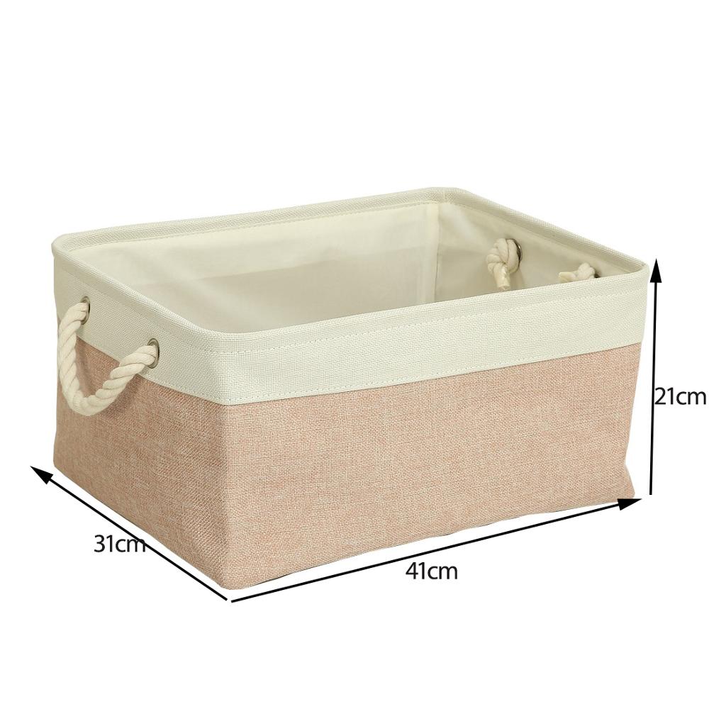 Cotton Linen Folding Storage Baskets Kids Toys Organizer Clothes and Sundries Storage Box Cabinet Storage Bag Laundry Basket - StorageandmoreStorage