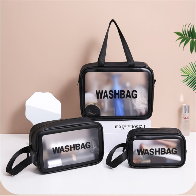 Women Portable Travel Wash Bag Female Transparent Waterproof Makeup Storage Pouch Large Capacity Cosmetic Organizer Beauty Case - StorageandmoreStorage