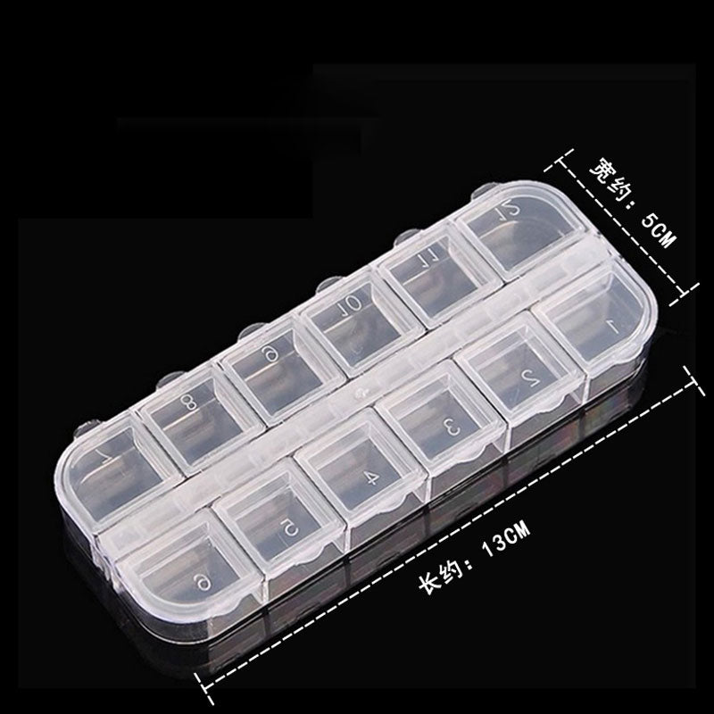 Transparent Nail Art Storage Box Jewelry Beads Gems False Tip Container Empty Nails Rhinestones Holder Case Organizer - StorageandmoreStorage