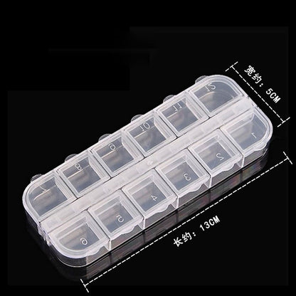 Transparent Nail Art Storage Box Jewelry Beads Gems False Tip Container Empty Nails Rhinestones Holder Case Organizer - StorageandmoreStorage