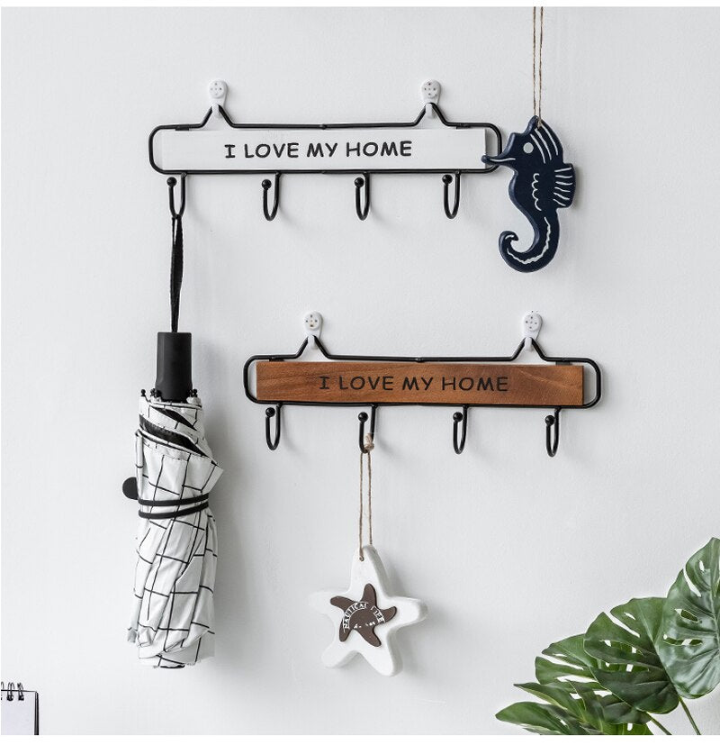 Rack Hooks 3 Size Modern Silplicity Style Wooden Wall-mounted Shelving Hook Storage Rack Home Decorative Hook Key Hook Coat Rack - StorageandmoreStorage