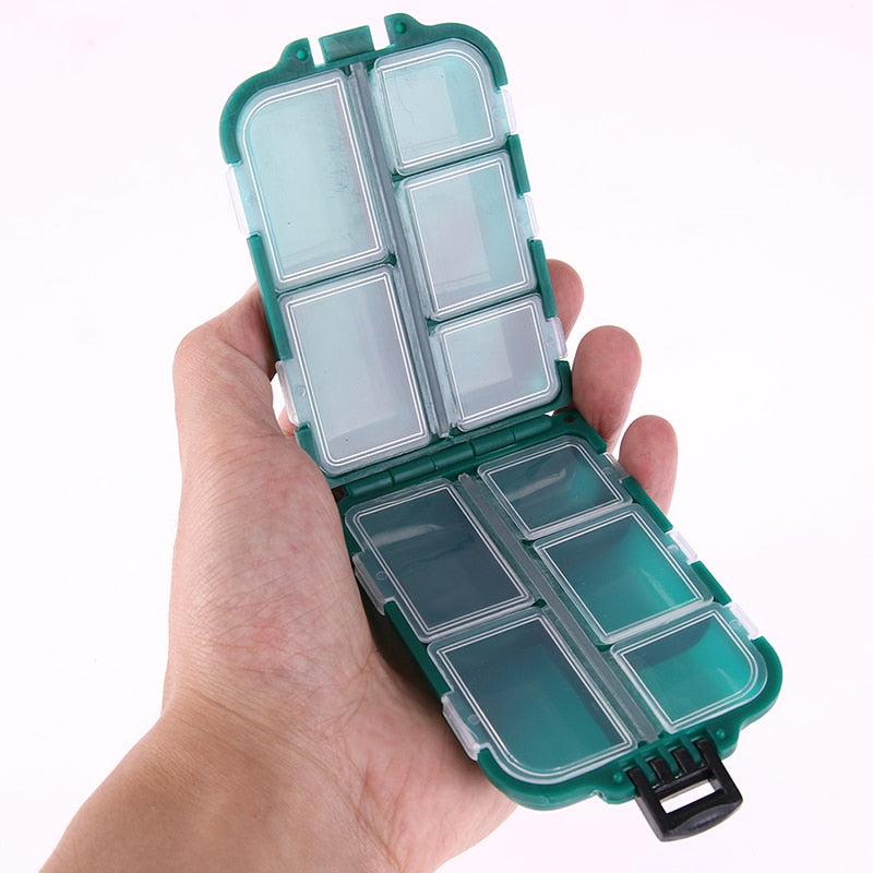 10 Compartments Fishing Lure Boxes Bait Storage Case Fishing Tackle Storage Trays Hooks Organizer Waterproof Fishing Accessory - StorageandmoreStorage