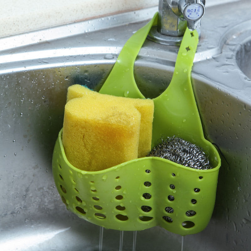 Kitchen Drain Basket Draining Rack Sink Sponge Holder Kitchen Bathroom Storage Shelf Sink Holder Drain Basket Storage Tools - StorageandmoreStorage