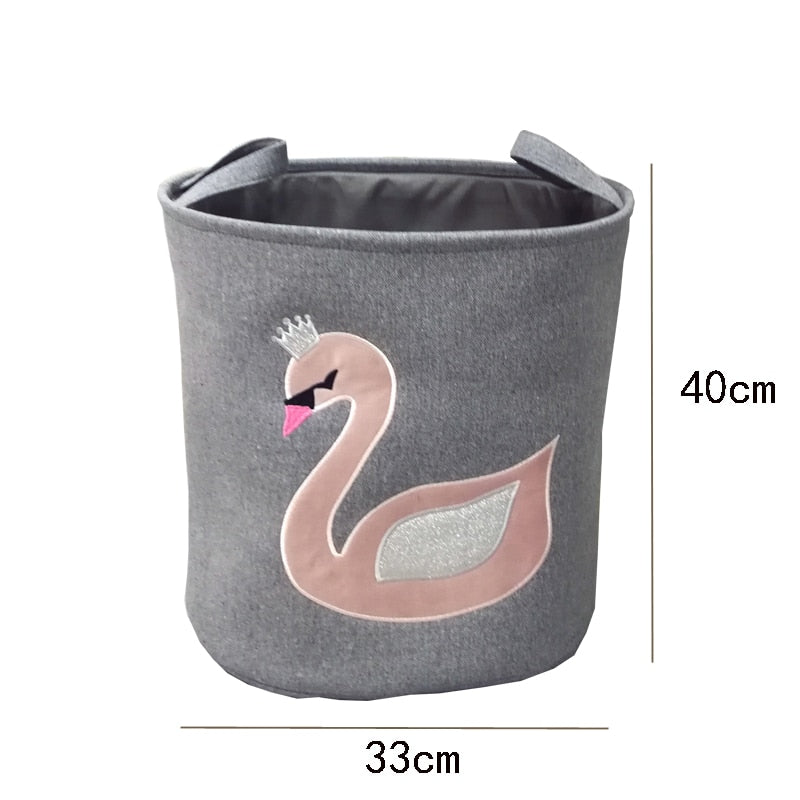 Sundries Storage Barrels High Capacity Pink Cat Dinosaur Foldable Toy Storage Box Home Organizer Dirty Laundry Basket - StorageandmoreStorage