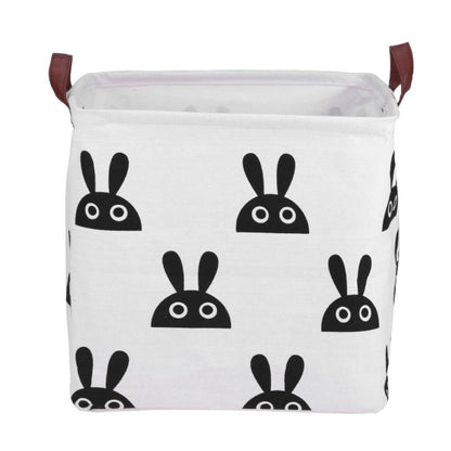 New Large Cotton Handle Folding Laundry Basket Toys Organizer Clothing Storage Bag Dirty Clothes Bucket Laundry Holder Stand Bin - StorageandmoreStorage