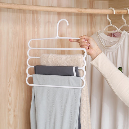 MultiFunctional 5 Layers Pants Hangers Holders Trousers Hanger Storage Rack Clothes Hanger Space Saver Wardrobe Closet Organizer - StorageandmoreStorage