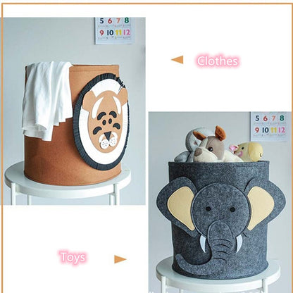 Lion Tiger Laundry Basket Storage Barrel Hamper Standing Toys Clothing Storage Bucket Clothes Organizer Holder Pouch Household - StorageandmoreStorage