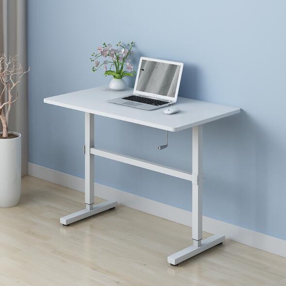 Standing Office Desk Table Manual Lift Adjustable Ergonomic Simple Office Computer Desk Stable Table 100*60cm Support 160kg - StorageandmoreStorage