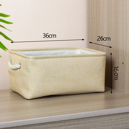 Cotton Linen Folding Storage Baskets Kids Toys Organizer Clothes and Sundries Storage Box Cabinet Storage Bag Laundry Basket - StorageandmoreStorage