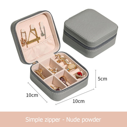 2021 Jewelry Organizer Display Travel Jewelry Case Boxes Travel Portable Jewelry Box Leather Storage Organizer Earring Holder - StorageandmoreStorage