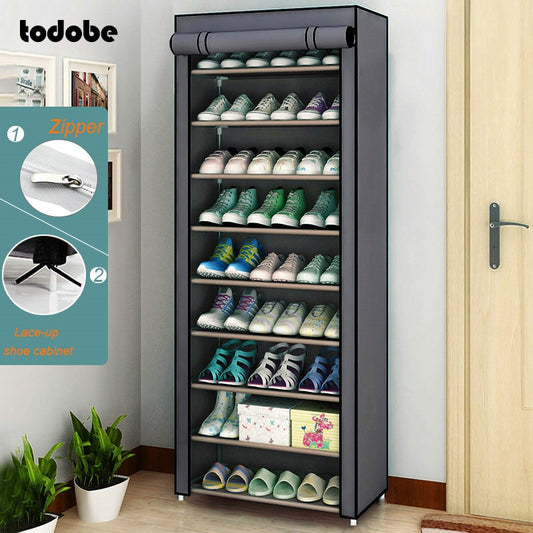 Multi-layer Simple Shoe Cabinet DIY Assembled Space-saving Shoe Organizer Shelf Home Dorm Storage Closet Dustproof Shoes Rack - StorageandmoreStorage