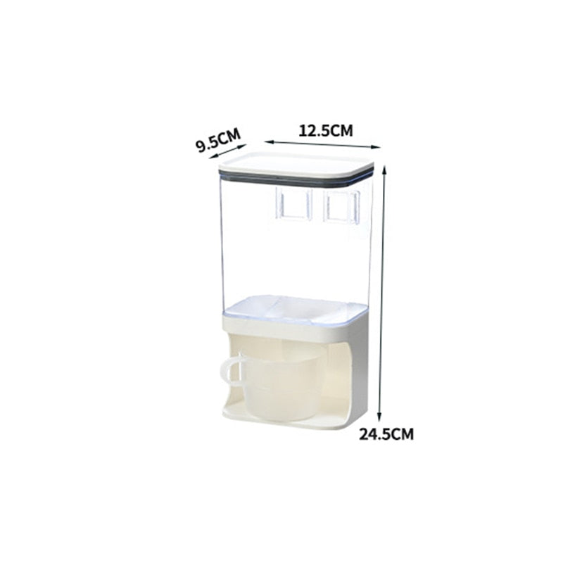 Automatic Plastic Cereal Dispenser Storage Box  Food Tank Rice Container Organizer Grain Storage Cans Kitchen Food Storage Tool - StorageandmoreStorage