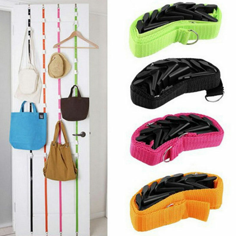 Fashion Over Door Straps Hanger 8 Hooks Adjustable Hat Bag Clothes Coat Rack Organizer Home Storage Organization - StorageandmoreStorage