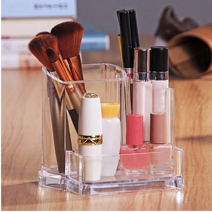 Transparent Makeup Brush Storage Box Organizer Acrylic Cosmetics Manager Jewelry Storage Box Office Supplies Business Card - StorageandmoreStorage