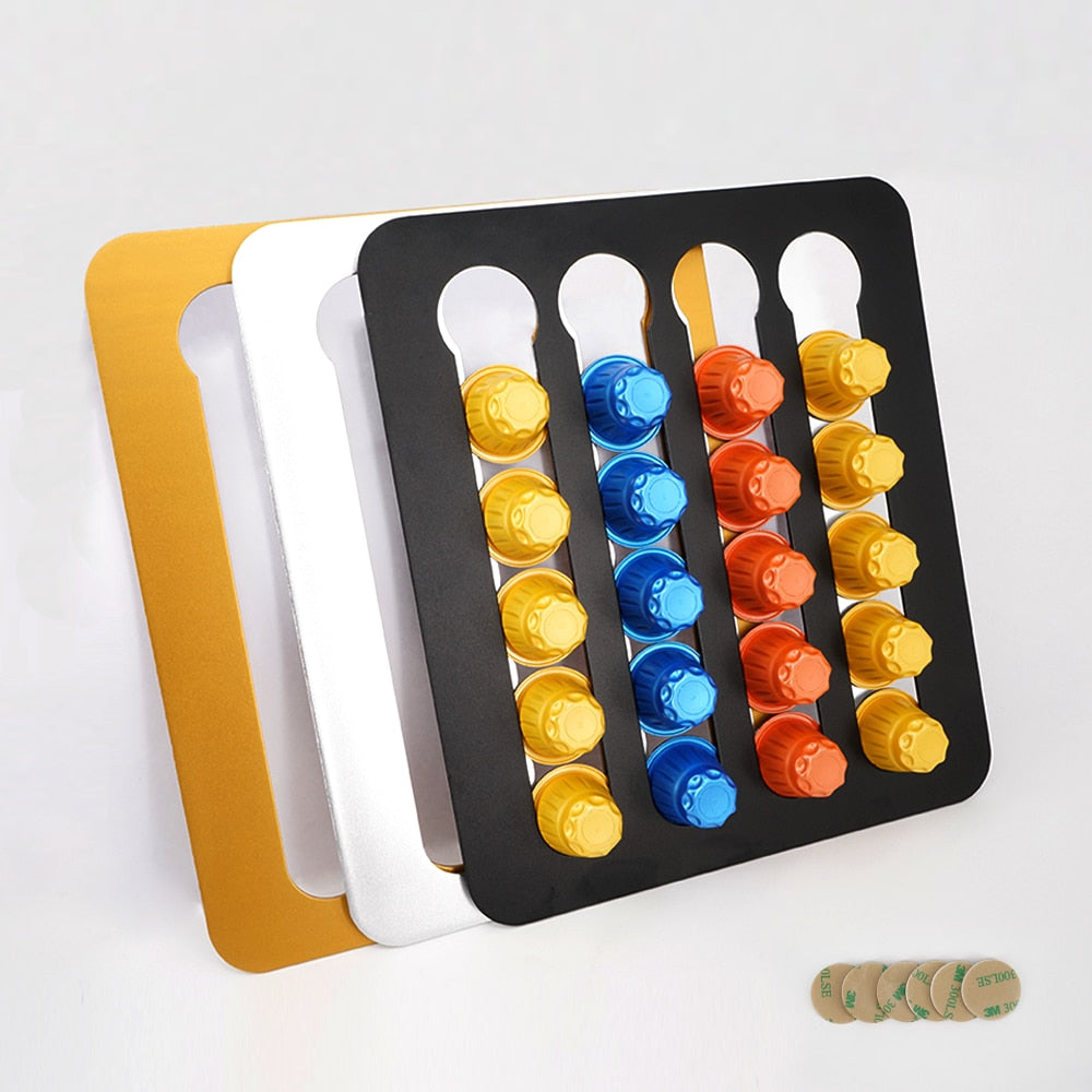 Metal Coffee Pods Holder Aluminum Mirro-Plating Stand Coffee Capsule Storage Rack Nespresso Coffee Capsulas Stand For Nespresso - StorageandmoreStorage