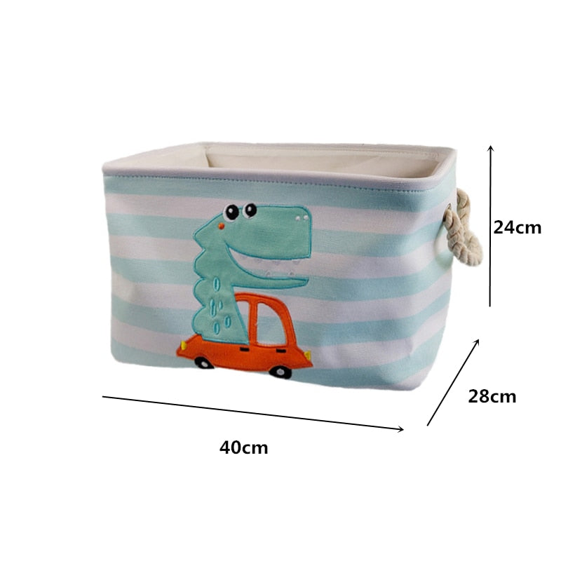 Cartoon Cars Printed Storage Basket For Toys Fabric Clothes Organizer Folding Large Laundry Basket For Dirty Clothes - StorageandmoreStorage