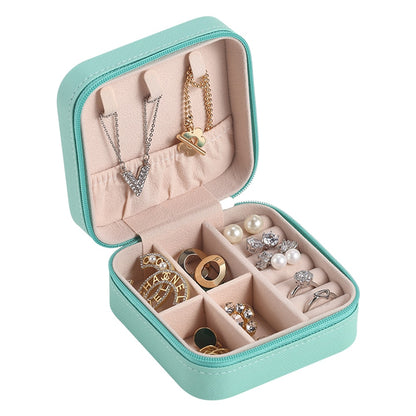 2021 Jewelry Organizer Display Travel Jewelry Case Boxes Travel Portable Jewelry Box Leather Storage Organizer Earring Holder - StorageandmoreStorage