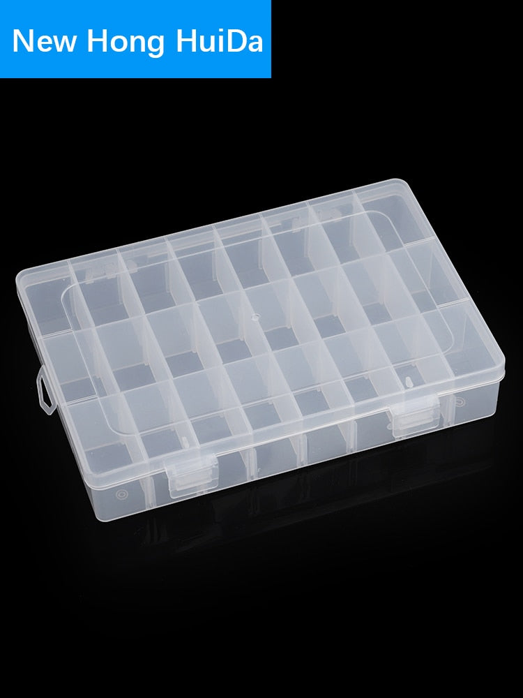 Container Plastic Box Practical Adjustable Compartment Jewelry Earring Bead Screw Holder Case Display case strage box - StorageandmoreStorage