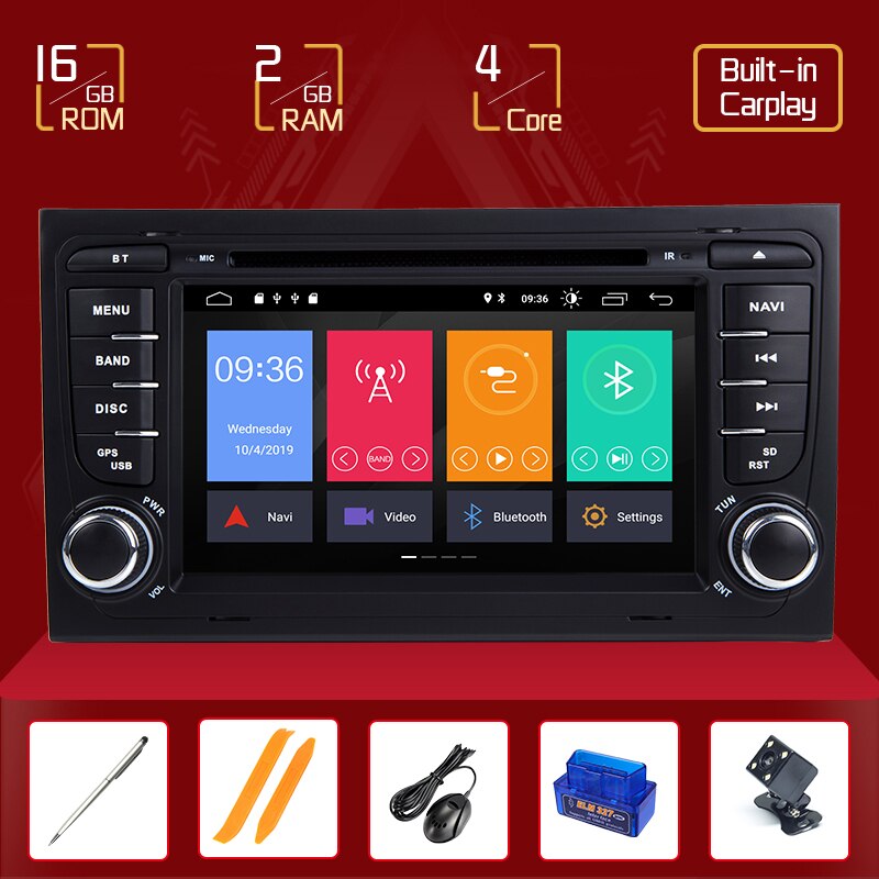 IPS DSP 4GB 2din Android 11 Car Radio DVD Player For Audi A3 8P S3 2003-2012 RS3 Sportback Multimedia Navigation stereohead unit - StorageandmoreStorage