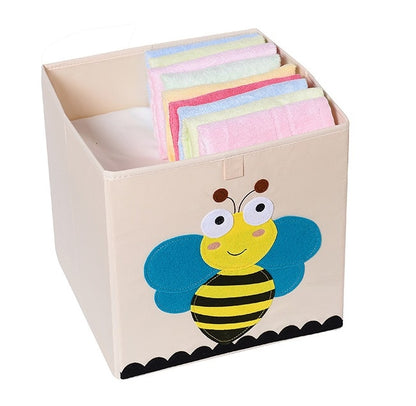 13 inch Foldable Embroidery Animal Cube Storage Box Oxford Fabric Kids Toys Organizers Bins Chest Organizer for Kids Nursery - StorageandmoreStorage