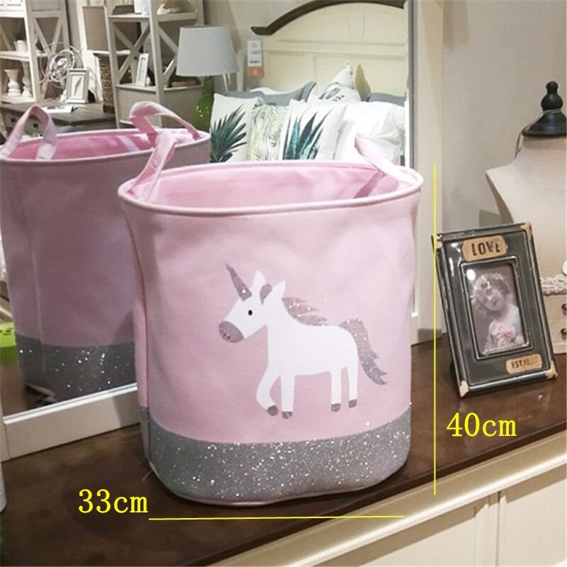 Sundries Storage Barrels High Capacity Pink Cat Dinosaur Foldable Toy Storage Box Home Organizer Dirty Laundry Basket - StorageandmoreStorage