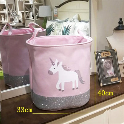 Sundries Storage Barrels High Capacity Pink Cat Dinosaur Foldable Toy Storage Box Home Organizer Dirty Laundry Basket - StorageandmoreStorage