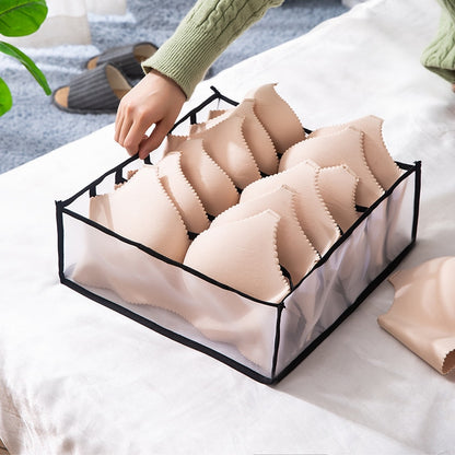 Dormitory closet organizer for socks home separated underwear storage box 7 grids jeans bra organizer foldable drawer organizer - StorageandmoreStorage