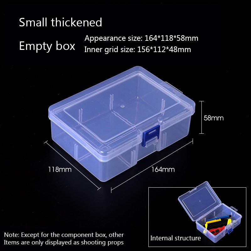 Transparent Plastic Jewelry Storage Box Tool Sorting Box Earring Bead Screw Toy Case Adjustable Parts Organizer Container 2021 - StorageandmoreStorage